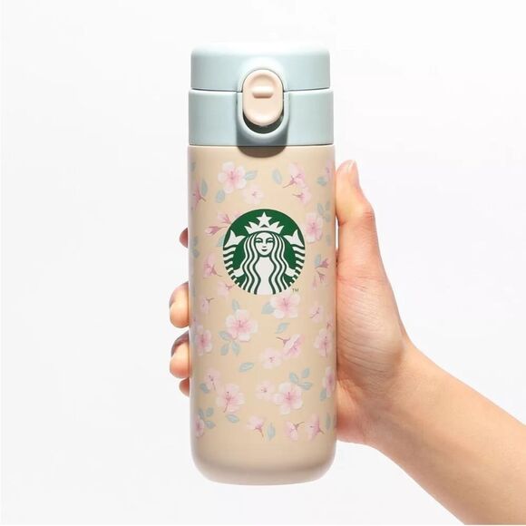 STARBUCKS 2024 Sakura Cherry Blossoms Stainless Steel Bottle-12.9 Fl Oz - Picture 1 of 8